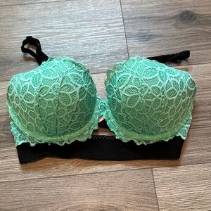 Lace Push-Up Bra Mint Green - VS PINK DATE PUSH UP